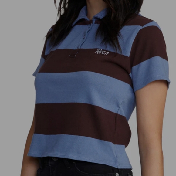 RVCA REPLAY CROPPED POLO TEE - Picture 3 of 8